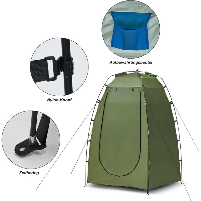 CLIPOP Pop-Up Tent - Waterproof, Lightweight, 1-Layer Spring Camping Tent - Easy Setup for Beach, Hiking, Festival & Outdoor Use (Green)