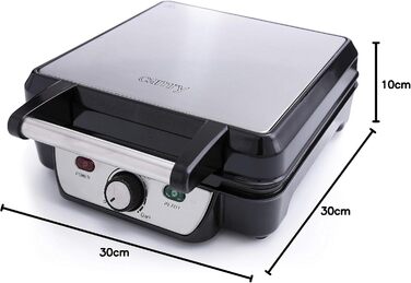 Adler Camry 4-Waffle Maker - 1500W Power, Adjustable Temperature, Black & Silver
