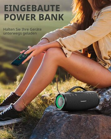 Tronsmart Mirtune S100: Bluetooth колонка водонепроникна IPX7, 20 год, для пляжу та вечірок (Чорна)
