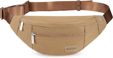 Чоловіча/жіноча поясна сумка Maxtop Bauchtasche для активного відпочинку, спорту та подорожей. Водонепроникна, з 4 кишенями на блискавці. (Хакі, L)