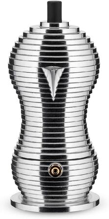 Еспресо-машина Alessi Pulcina, 6 чашок, алюміній, чорний, 8.3 x 10.5 x 35 см