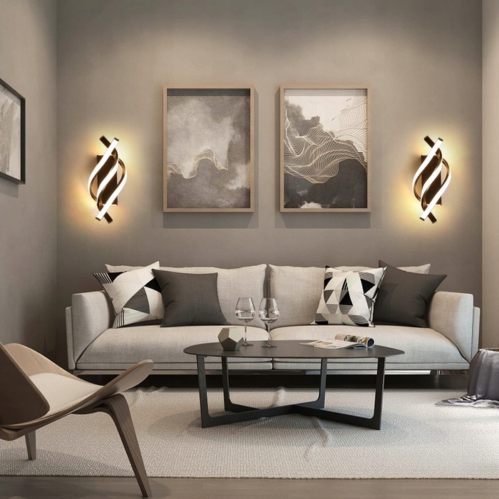 Стіна LED-бра для спальні та вітальні, 22 Вт, 3000К