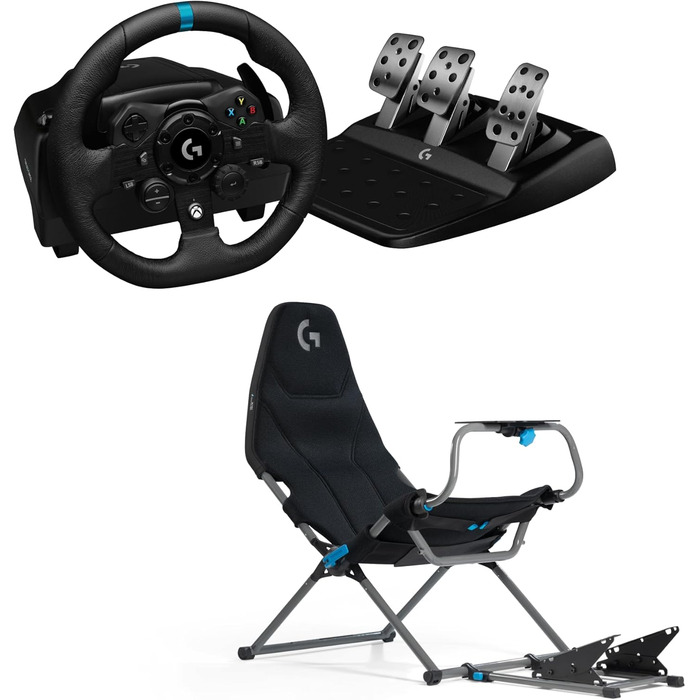 Руль Logitech G923 TRUEFORCE для гонок: з педалями, реалістична віддача, сумісний з PS5, PS4, PC, Mac