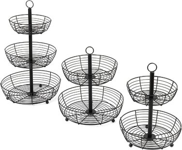 Auroni Етажерка Infinite: двоярусна етажерка для фруктів - стильний фруктовий кошик, H=33 см, D=24 см