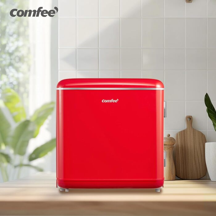 Холодильник Comfee RCD50RE2EURT(E) Retro, 47 літрів, червоний. Компактний міні-холодильник для дому, офісу, готелю. Енергоклас E