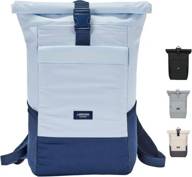 Рюкзак Rolltop No 4 для жінок і чоловіків, водонепроникний, з відділенням для ноутбука, для університету, роботи й велосипеда, великий туристичний, колір Ice Blue
