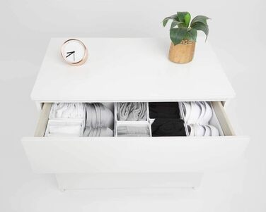 Large Drawer Organization System 12-Piece Set White Boxes Storage Organizer Drawer Cabinet Organizer Storage Box Closet Organizer