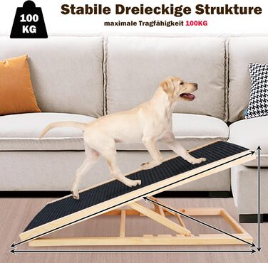 Froadp 49x38x61cm Folding Stairs for Dogs Made of Plastic, Foldable Dog Stairs with 4 Steps & Felt Mat, Non-Slip Cat Stairs, Bed, Balcony, Sofa, Portable Pet Stairs for Dogs and Cats (Wood Type B)