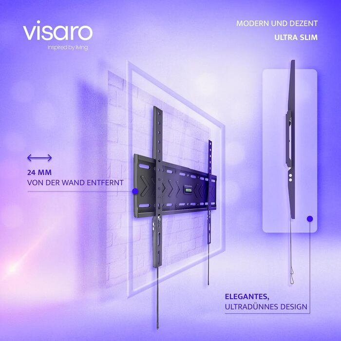 Настінне кріплення для телевізора Visaro WMF75 43-75 дюймів, LED/LCD/OLED, VESA 400x400, до 45 кг