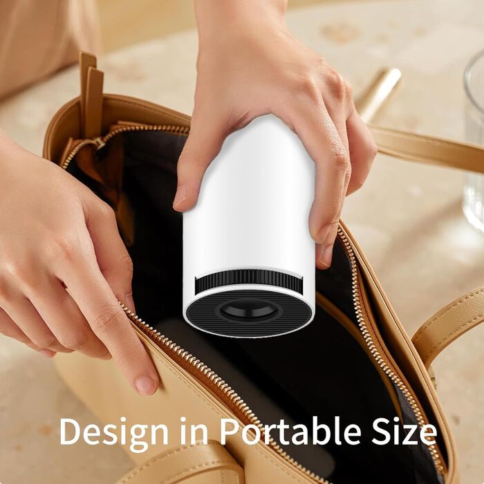 LQWELL HY300 PRO Mini Beamer: портативний проєктор 4K/1080p з Android 11, WiFi 6, Bluetooth 5.0, Airplay/Miracast, для Android/iPhone/PC/Mac/Switch (білий)