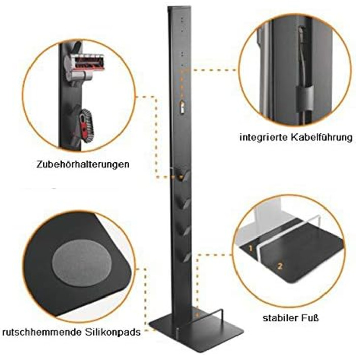 HALTERUNGSPROFI Vacuum Cleaner Stand for Dyson Aluminum Stand for Vacuum Cleaners Gen5 V15 V12 V11 V10 V8 V7 DVC-SST-01