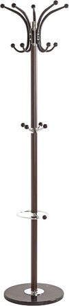 HAKU Coat Rack, brown, chrome, marble, metal - Dimensions: H 171 cm x Ø 39 cm, Style: Modern