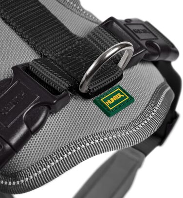 Нашийник для собак HUNTER Neopren, M/1 (L-XL), чорний/сірий, з 3M Scotchlite, нейлон, комфортний