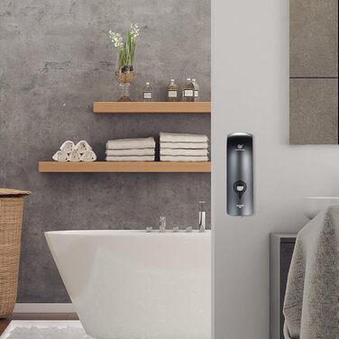 Дозатор мила настінний без свердління, 300 мл, ручний, для душу/шампуню/дезінфікуючого засобу, чорний/білий/золотий, опція сіро-чорний