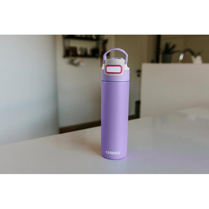 Kambukka Stainless Steel Water Bottle - Insulated Thermos with Snapclean Lid - Dishwasher Safe, Easy Grip (600ml, Digital Lavender)