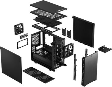 Корпус для ПК Fractal Design Define 7 Nano Black - Mini ITX, тиха система, скло, чорний