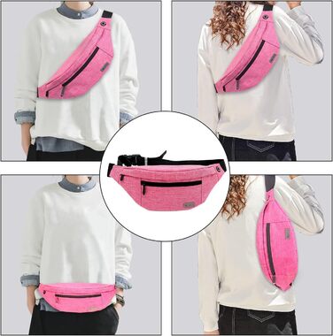 Спортивна поясна сумка на пояс для чоловіків та жінок, водонепроникна, для бігу, кемпінгу, тренувань, велосипеда, рожевого кольору