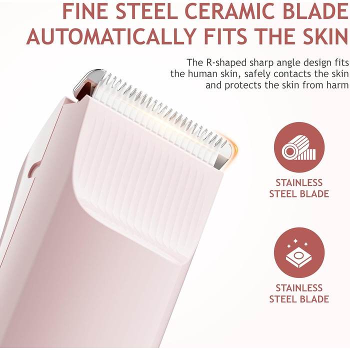 Електричний тример для бікіні 2-в-1 для жінок - Райзер для тіла, обличчя, інтимної зони, USB-зарядка (не водонепроникний)