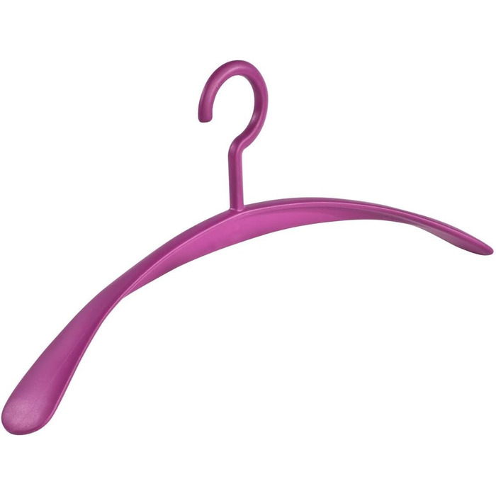 6 Clothes Hangers, Wardrobe Hangers, Wing Violet - 45 cm wide - wide shoulder pads - plastic clothes hangers - contoured