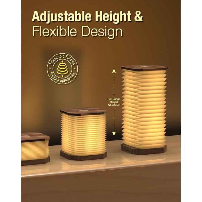 Настільна лампа для спальні та вітальні, регульована висота та яскравість, тепле світло, для читання, навчання, офісу, дому, гуртожитку (без ручки)