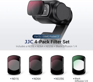 Набір магнітних фільтрів JJC для DJI Osmo Pocket 3 (6 шт): ND8, ND16, ND32, ND64, ND256 та CPL-поляризаційний фільтр для екшн-камери