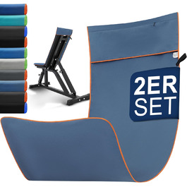 Набір спортивних рушників 2 шт. 120x50 см з кишенею на блискавці, мікрофібра, для тренажерного залу, швидка сушка, для тренувань, кемпінгу, подорожей (темно-синій-жовтий)