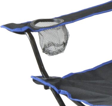 Кемпінговий стілець складаний з підлокітниками та тримачем для напоїв, сірий/рожевий (чорний/синій)