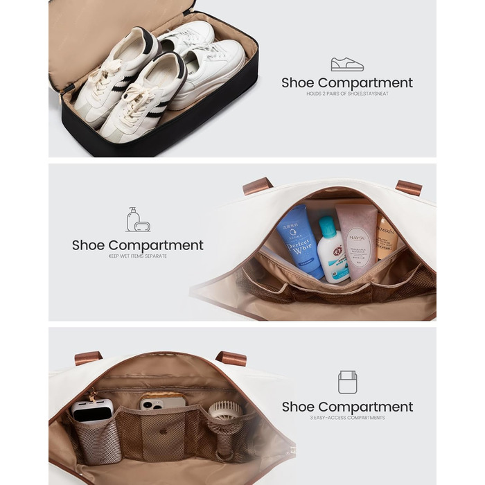 Сумка-рюкзак LOVEVOOK для жінок, 42L: водонепроникна дорожня сумка-мішок з відділенням для взуття, ідеальна для подорожей, спортзалу, пологів та Ryanair