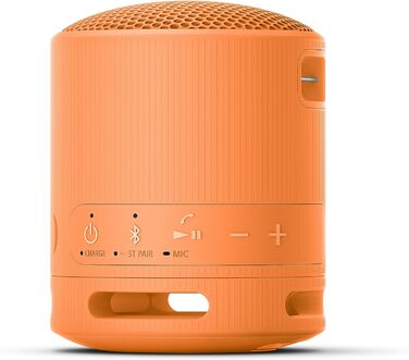Портативна Bluetooth колонка Sony SRS-XB100 помаранчевого кольору: вологозахист IP67, до 16 год роботи, з ремінцем