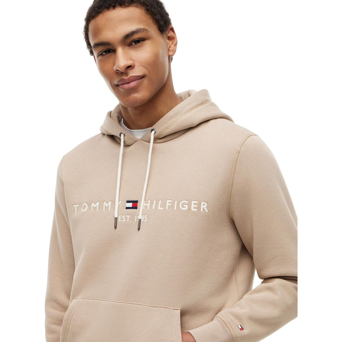 Чоловічий худі Tommy Hilfiger з капюшоном та логотипом, колір Beige Batique Khaki, розмір L
