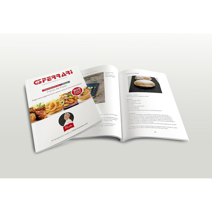 Фритюрниця без олії G3 Ferrari Friggisano Easy, 1500 Вт, 4.8 л, 6 програм, цифровий дисплей, білий/чорний