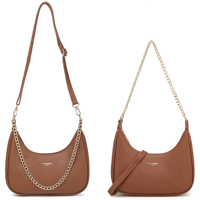 Сумка жіноча David Jones через плече, клатч з ланцюжком, екошкіра, колір коньяк - елегантна сумка для вечірки та повсякдення