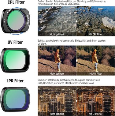 Набір фільтрів NEEWER для DJI Osmo Pocket 3: ND, PL, CPL, UV, ефектні фільтри