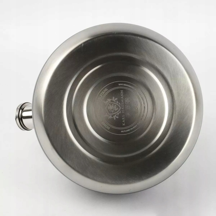 Класичний емальований сталевий чайник Karl Hausmann, 3 л, бежевий з чорним