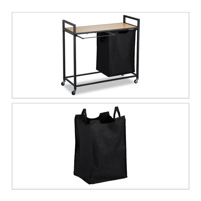 Relaxdays Laundry Basket with Storage