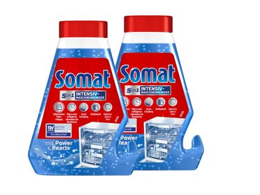 Рідкий очищувач для посудомийних машин SOMAT 5in1 Intensiv, засіб для глибокого очищення та видалення накипу, 8 x 250 мл