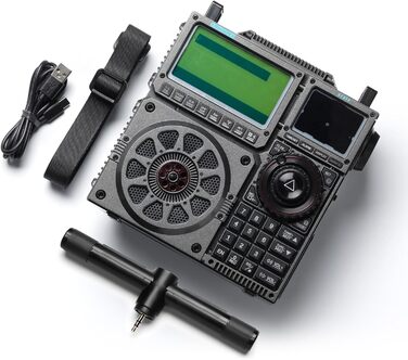 Радіоприймач Raddy RF919 SSB: FM/AM/SW/VHF/UHF/AIR/CB, з тюнером, 3 антени, 5000mAh, сірий