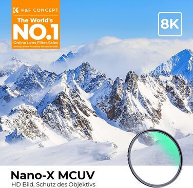 Фільтр UV K&F Concept Nano X-Serie 58mm Schott-Glas, 28 шарів MC, Super Slim, захист від ультрафіолету