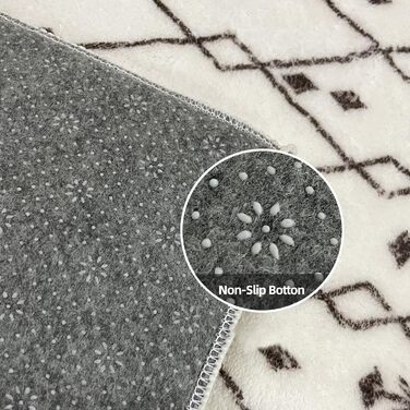 Килим для вітальні абстрактний великий, бежевий/слонова кістка, 120 x 160 см. Короткий ворс, підходить для вітальні, спальні, їдальні.