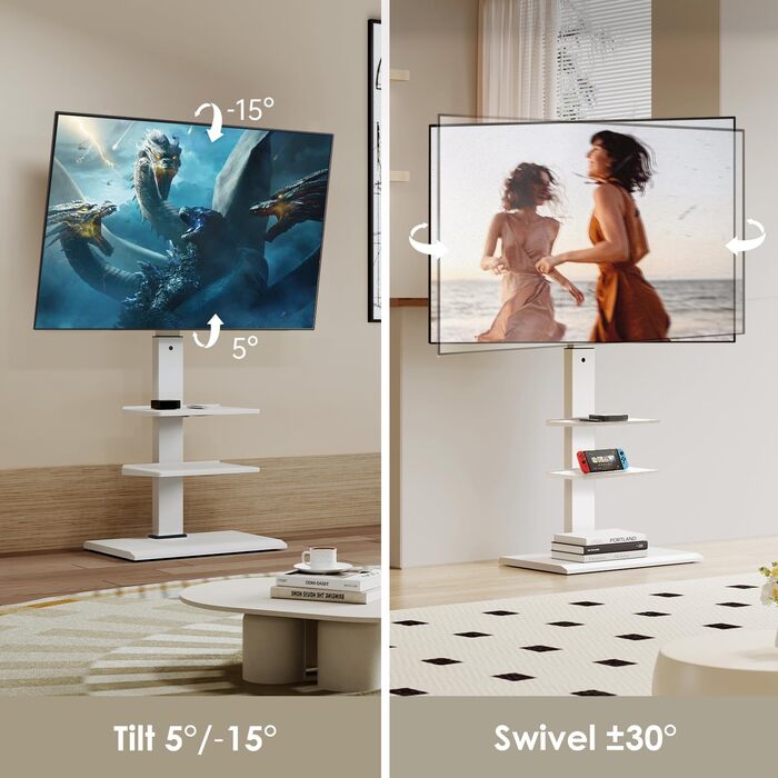 Підставка для телевізора FITUEYES: регульована, поворотна, для телевізорів 32-75 дюймів (до 40 кг, VESA 600x400)