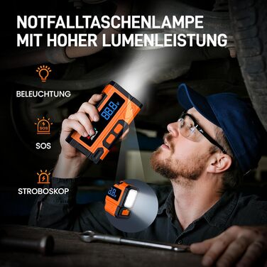 Powerbank для автомобіля Starthilfe 7000A-JDMCAR: пусковий пристрій з LCD екраном та ліхтариком