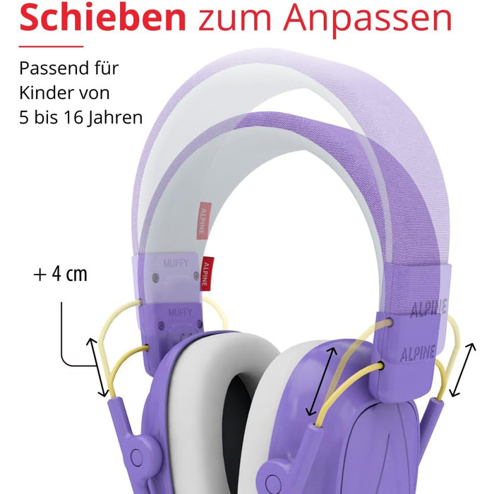 Дитячі навушники шумозахисту Alpine Muffy – комфортний захист вух для дітей до 16 років (фіолетовий)