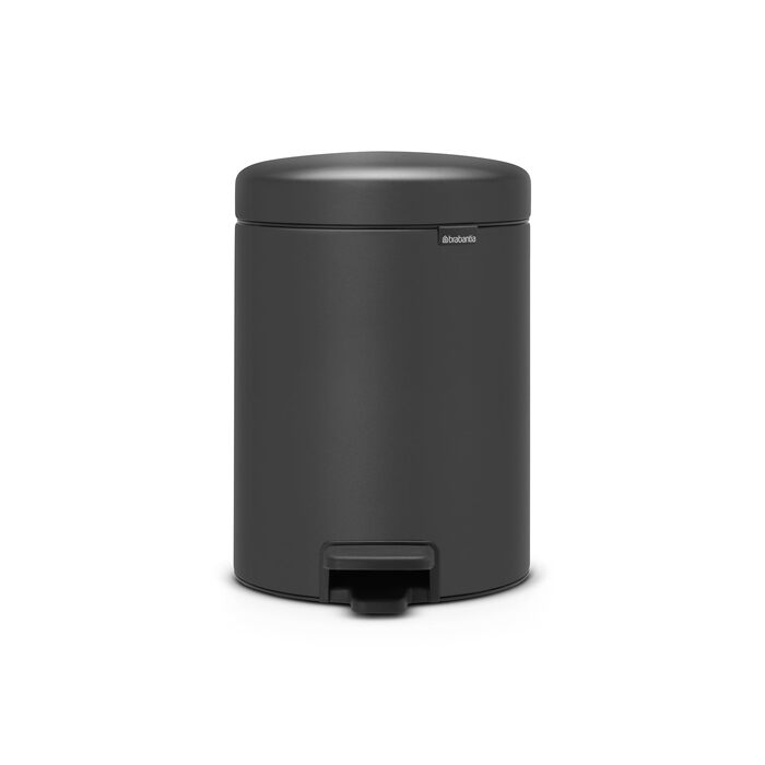 Сміттєвий відер Brabantia з внутрішнім пластиковим відром, сталь, матовий колір Mineral Infinite Grey, 5 л