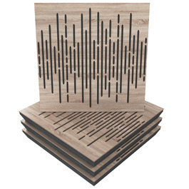 Набір акустичних панелей для звукопоглинання та дифузії WAVE Sonoma, 50x50x5 см, 4 шт. — декоративні панелі для шумоізоляції та корекції акустики