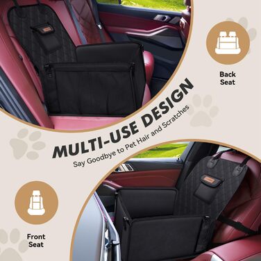 Автокрісло для собак - стабільне, водонепроникне, з підсиленими стінками та ременями безпеки, чорне