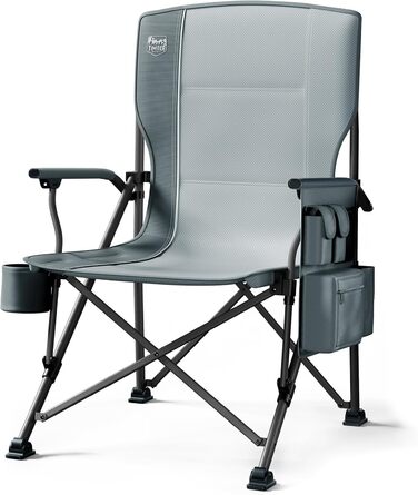 Крісло для кемпінгу Timber Ridge XXL, 230 кг, широке сидіння 62 см, висока спинка, підсклянник, міцні підлокітники для кемпінгу, пікніка, саду та балкону