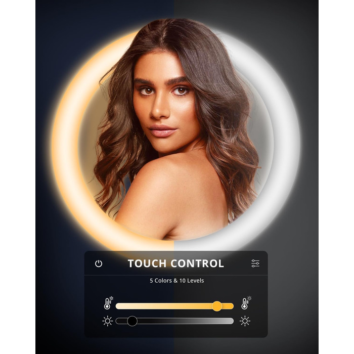 Ringlicht UBeesize 12 дюймів з триподом, 62 дюйми, для відео та стрімінгу, сумісний з телефонами, камерами, веб-камерами, сенсорне керування, білий, теплий, денне світло
