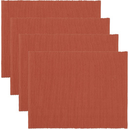 Комплект із 4 столових серветок LINUM Uni 35x46 см, 100% рифлена бавовна, миючі, іржаво-оранжеві