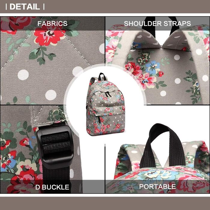 Жіночий шкільний рюкзак KONO: містка canvas-сумка для підлітка, школи, подорожей, роботи (F-gy)