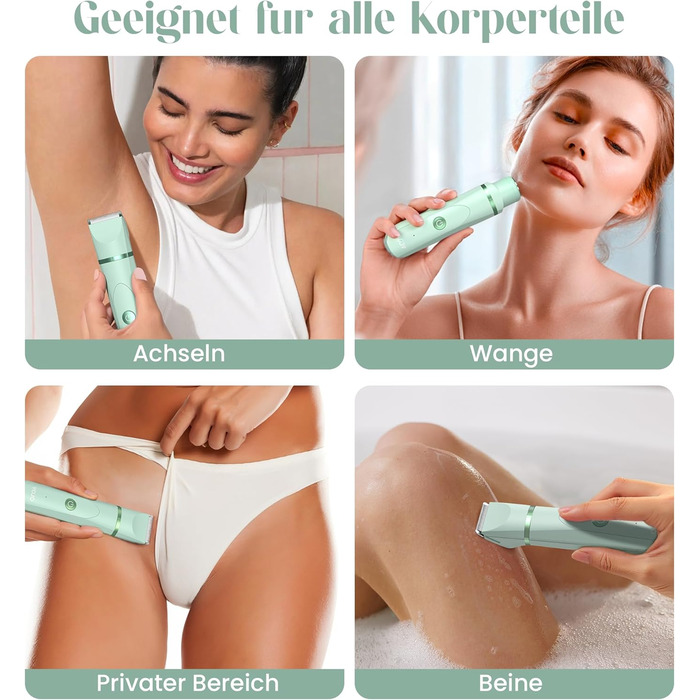 Електричний жіночий епілятор для тіла та обличчя, для інтимної зони, USB, зелений